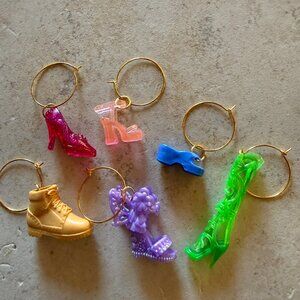 Drink/Wine Glass Charms | Set of 6 vintage board game pieces